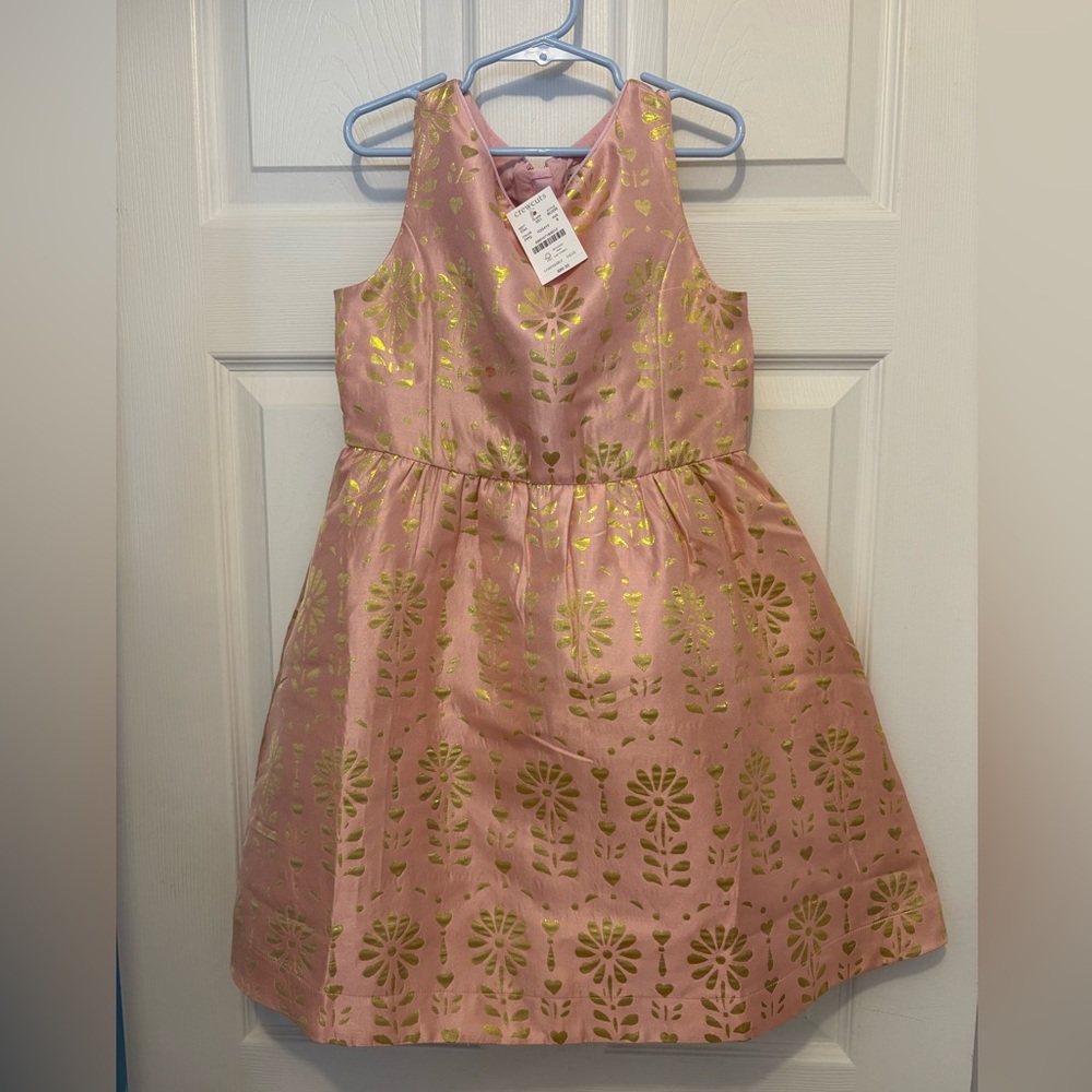 Crewcuts Girls' metallic floral brocade dress
